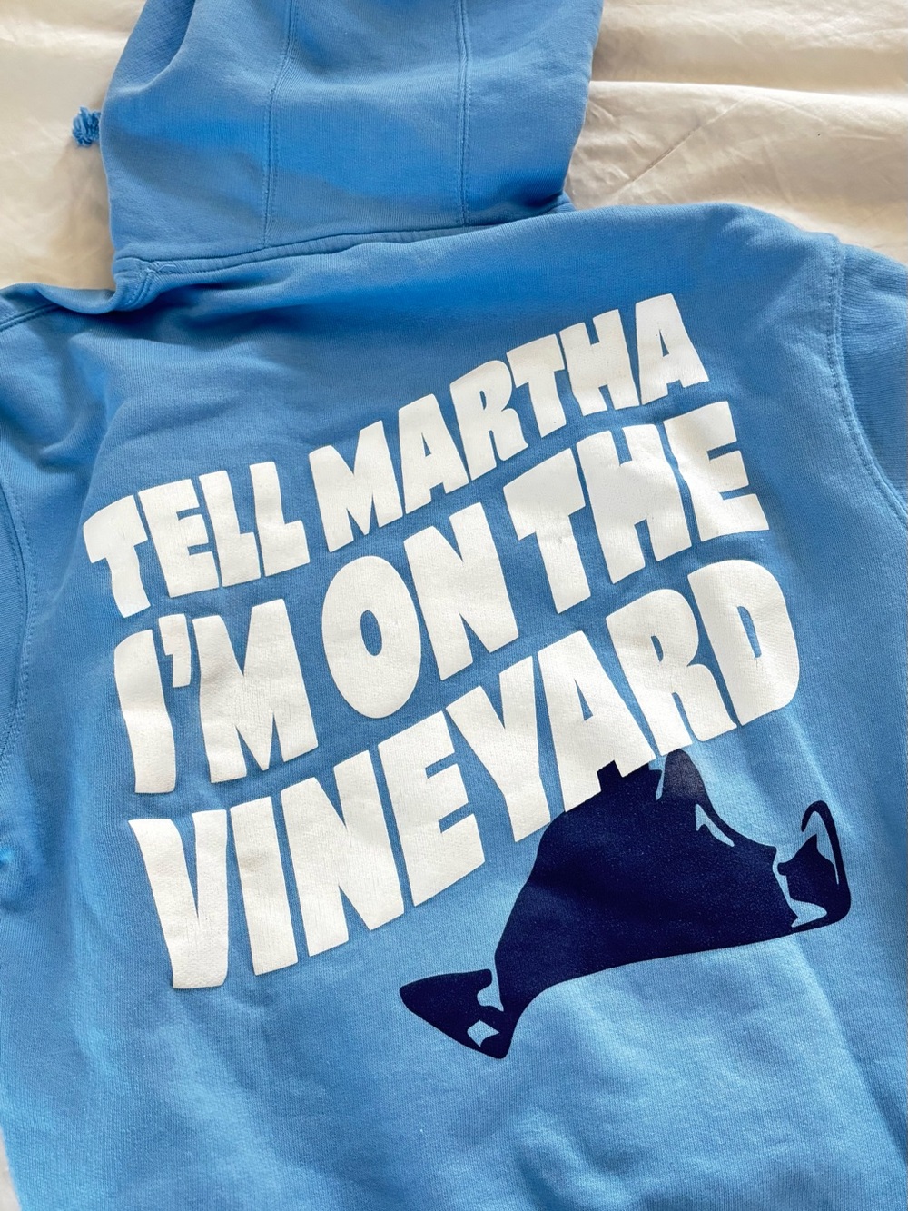 Tell Martha I'm On The Vineyard Blue Graphic Hoodie - Women